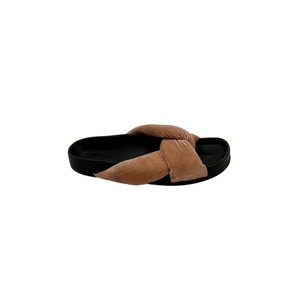 Chloe Nolan Crisscross Twisted Velvet Slides Flat Mule Sandals Size 37 - Picture 5 of 7